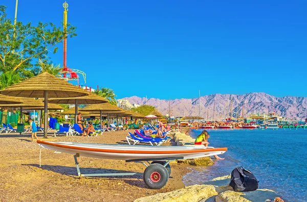 The central beach of Eilat — Stock Photo, Image