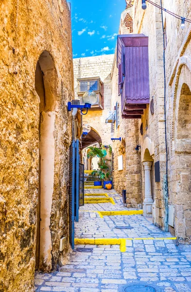 De doolhof van straatjes van Jaffa — Stockfoto