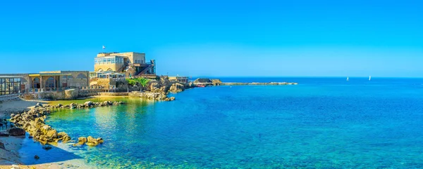 Panorama z Caesaria harbor — Zdjęcie stockowe
