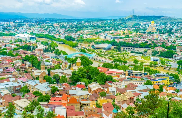 Тбилиси из крепости — стоковое фото