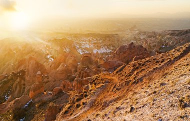 Parlak kış günbatımı