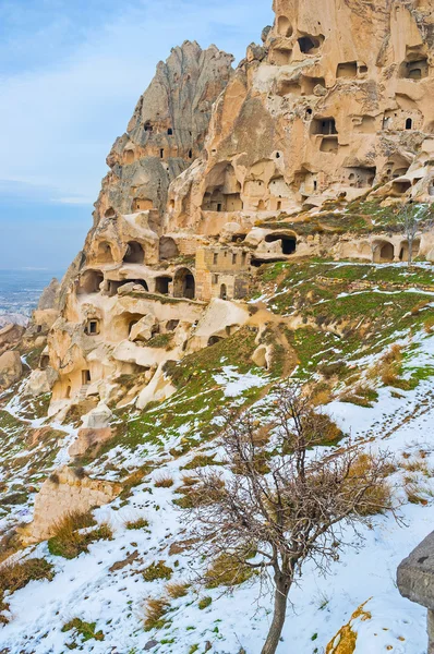 The slope of Uchisar Citadel in rock — Stock Photo, Image