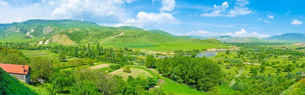 Panorama över Kura flodens dal — Stockfoto