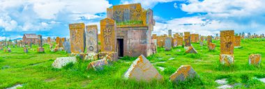 Khachkars mezarlığa Panoraması
