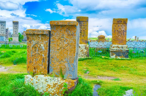 Auf dem noratus friedhof in armenien — Stockfoto