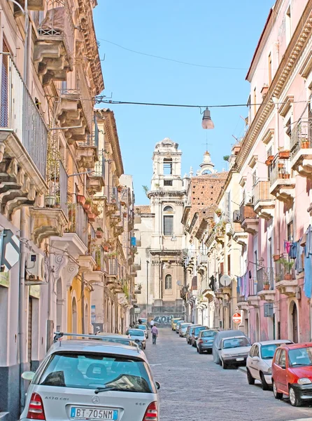 The old street in Catania — Stock Photo, Image