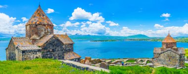 The view from Sevan Peninsula clipart