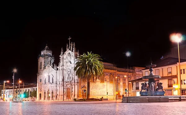 Vista Desde Plaza Gomes Teixeira Fuente Los Leones Carmo Carmelitas —  Fotos de Stock