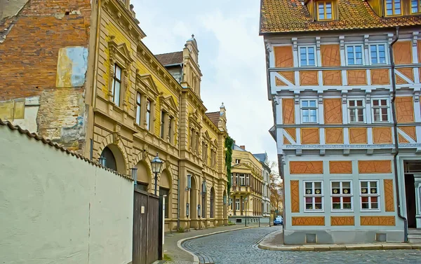 中世ポーランドの風光明媚な歴史的建造物Quedlinburg Harz Germany — ストック写真