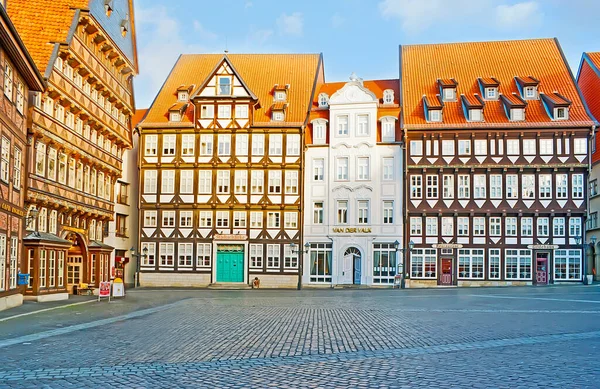 Hildesheim Německo Listopadu 2012 Architektonický Soubor Marktplatz Dřevěnými Domky Městské — Stock fotografie