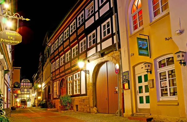 Hamelin Germany November 2012 하멜린 Kupferschmiedestrasse 거리에 시간에 늘어선 아름다운 — 스톡 사진