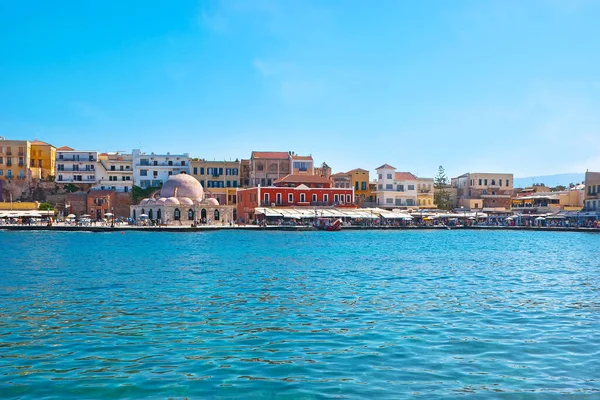 Osmanlı Dönemi Kucuk Hasan Paşa Camii Yunanistan Girit Limanının Başlıca — Stok fotoğraf