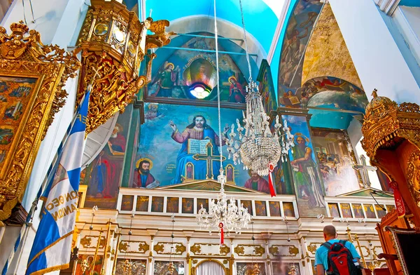 Chania Grecia Octubre 2013 Interior Adornado Catedral Panagia Trimartiri Con —  Fotos de Stock