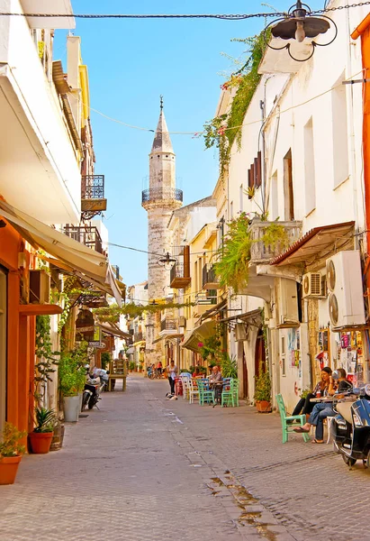 Chania Grecia Octubre 2013 Barrio Splantzia Popular Destino Turístico Con — Foto de Stock