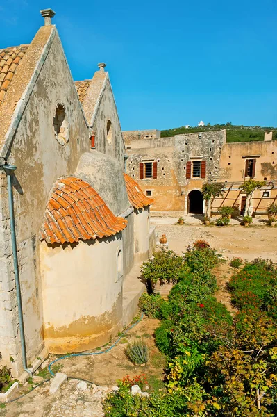 Apse Středověké Baziliky Proměny Krista Klášter Arkadi Moni Arkadiou Kréta — Stock fotografie