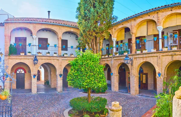 Garden Court Medieval Casa Las Bulas Serving Municipal Artisan Market — Stock Photo, Image