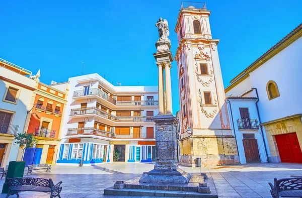 Historischer Platz Plaza Compania Mit Einer Statue Von San Rafael — Stockfoto