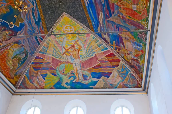 Oslo Norway Sep 2010 Detail Painted Ceiling Oslo Cathedral Created — Stockfoto