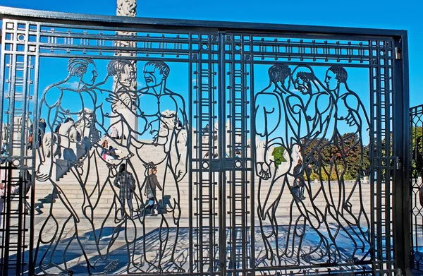 Oslo Norway Sep 2010 Iron Gate Monolith Sculptural Composition Vigeland — Foto Stock
