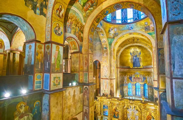 Kyiv Ukraine May 2021 Panoramic View Medieval Byzantine Frescoes Mosaics — Stock Photo, Image