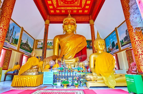 Lamhpun Thailand Mai 2019 Das Vergoldete Bild Des Buddha Der — Stockfoto