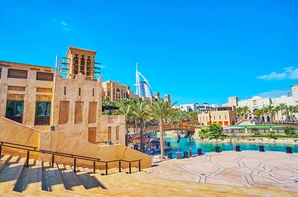 Complex Souk Madinat Jumeirah Market Includes Large Recreation Area Park — Foto de Stock