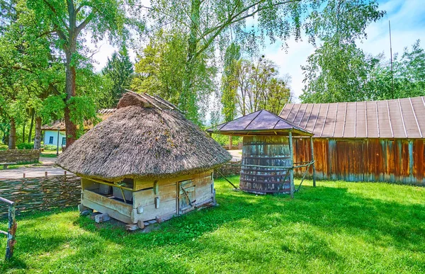 Pereiaslav Ucraina Maggio 2021 Box Legno Tamburo Abbronzante Pelle Vintage — Foto Stock