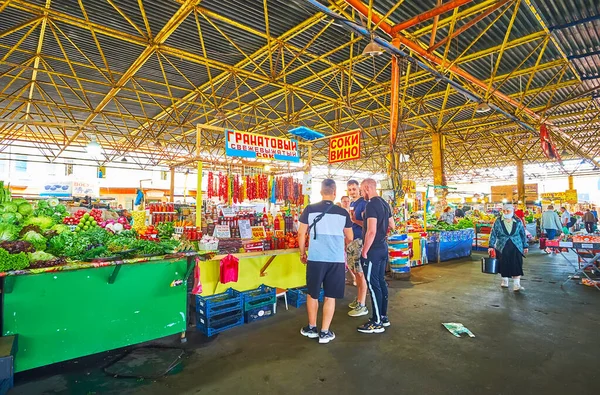 Odessa Ukraine Juin 2021 Marché Pryvoz Avec Étals Proposant Légumes — Photo