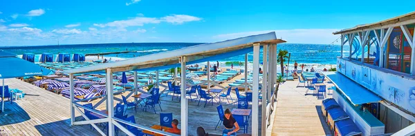 Odessa Ukraine June 2021 Panorama Covered Pavilion Coastal Cafe Popular — Stock Photo, Image