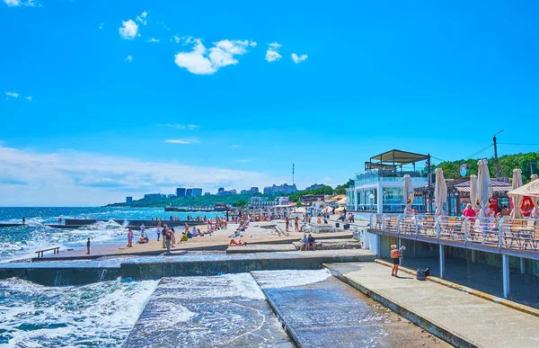 Odessa Ucrania Junio 2021 Paisaje Marino Desde Muelle Langeron Con —  Fotos de Stock