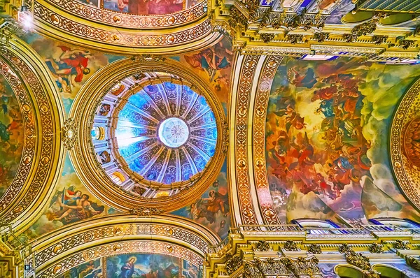 Granada Espanha Sept 2019 Cúpula Interior Afrescos Cênicos Cofre Sala — Fotografia de Stock