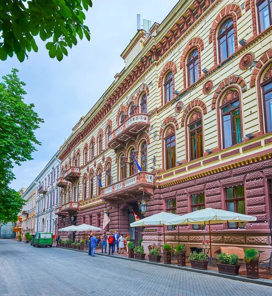 Odessa Ukraine Junho 2021 Edifício Renascentista Hotel Londonskaya Decorado Com — Fotografia de Stock