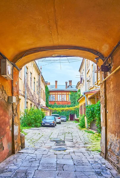 Entry Old Yard Arched Pass Odessa Ukraine — Stock Photo, Image