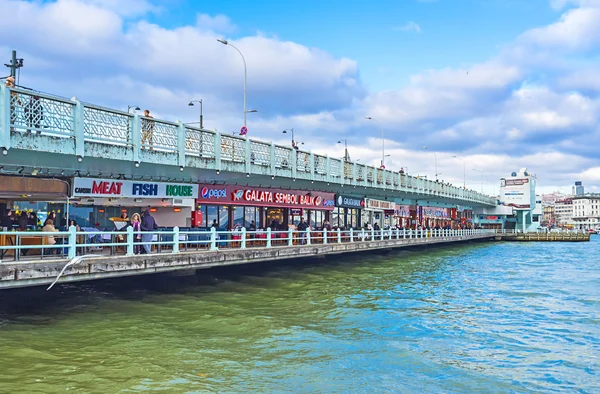 The cafes on the bridge — Stock Photo, Image