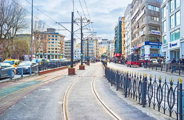 Die Straßenbahnlinie — Stockfoto