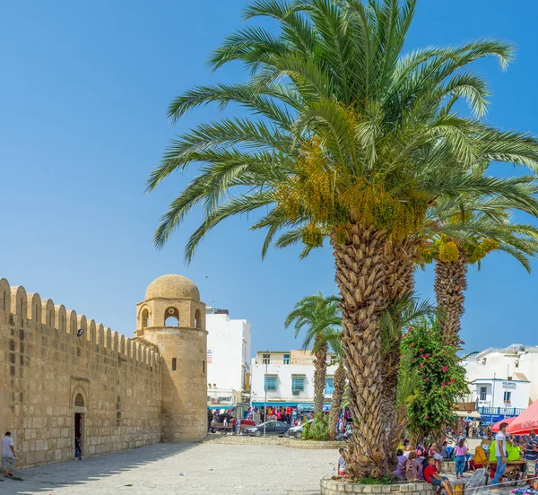 La piazza con le palme — Foto Stock