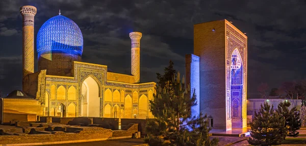 Panorama de la noche Samarcanda — Foto de Stock