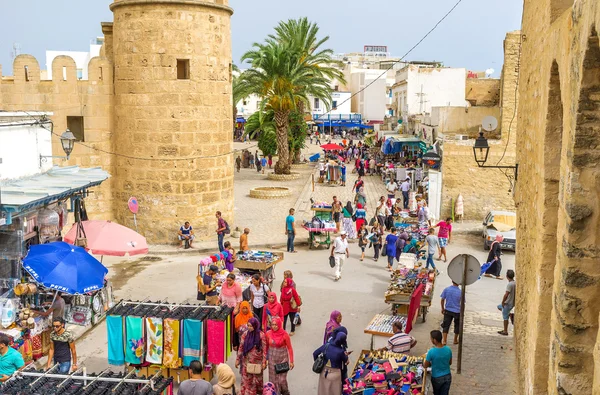 The crowded street of Sousse — Stock Photo, Image