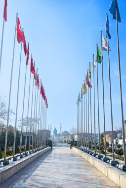 Bayrak direkleri ile sokak