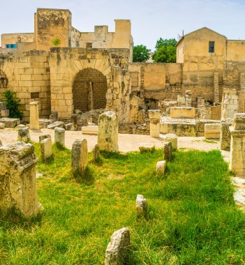 The stones on the grass