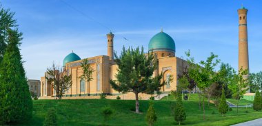 The blue domes of Hazrat Imam Mosque
