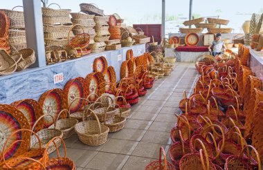 The handmade wicker baskets