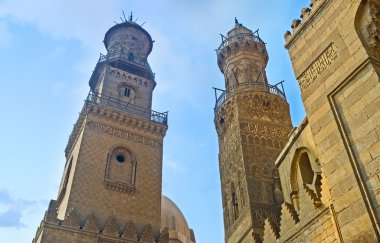Two stone minarets