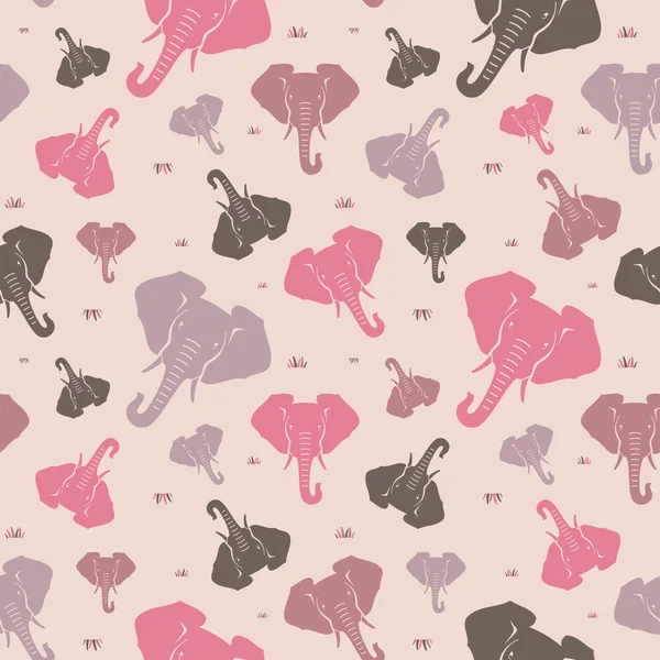 Elefanten. nahtloses Muster. rosa. — Stockvektor