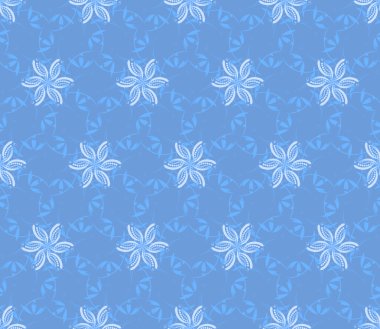 Soyut çiçek ile mavi dikişsiz duvar kağıdı