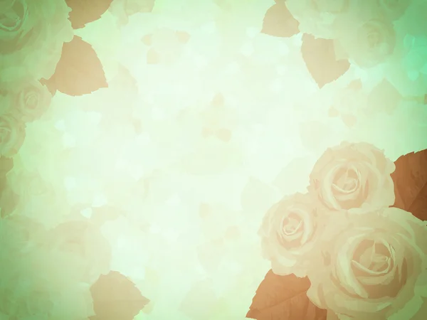 Vignette de fond vintage avec des roses, beige-vert — Photo