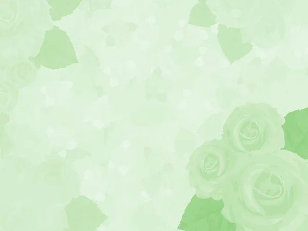 Винтажный фон с розами, зеленый — стоковое фото