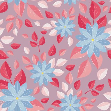 Sorunsuz duvar kağıdı, dekoratif çiçek, Lila arka plan