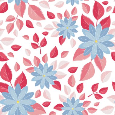 Sorunsuz duvar kağıdı, dekoratif çiçek, beyaz arka plan