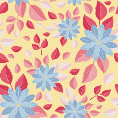 Sorunsuz duvar kağıdı, dekoratif çiçek, sarı arka plan